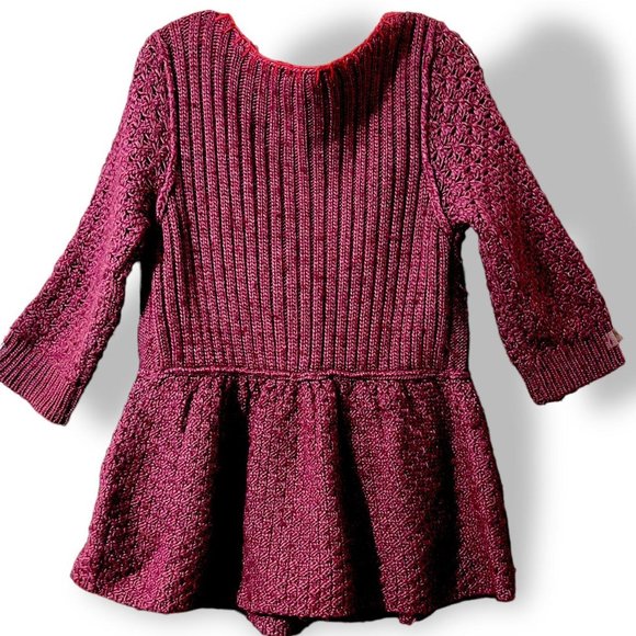 Free People Plum Peplum Style Cardigan Sweater Size L - Picture 2 of 3